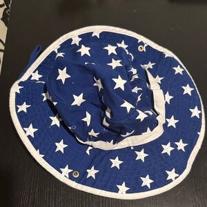 Navy Star-Patterned Men's Sun Hat
